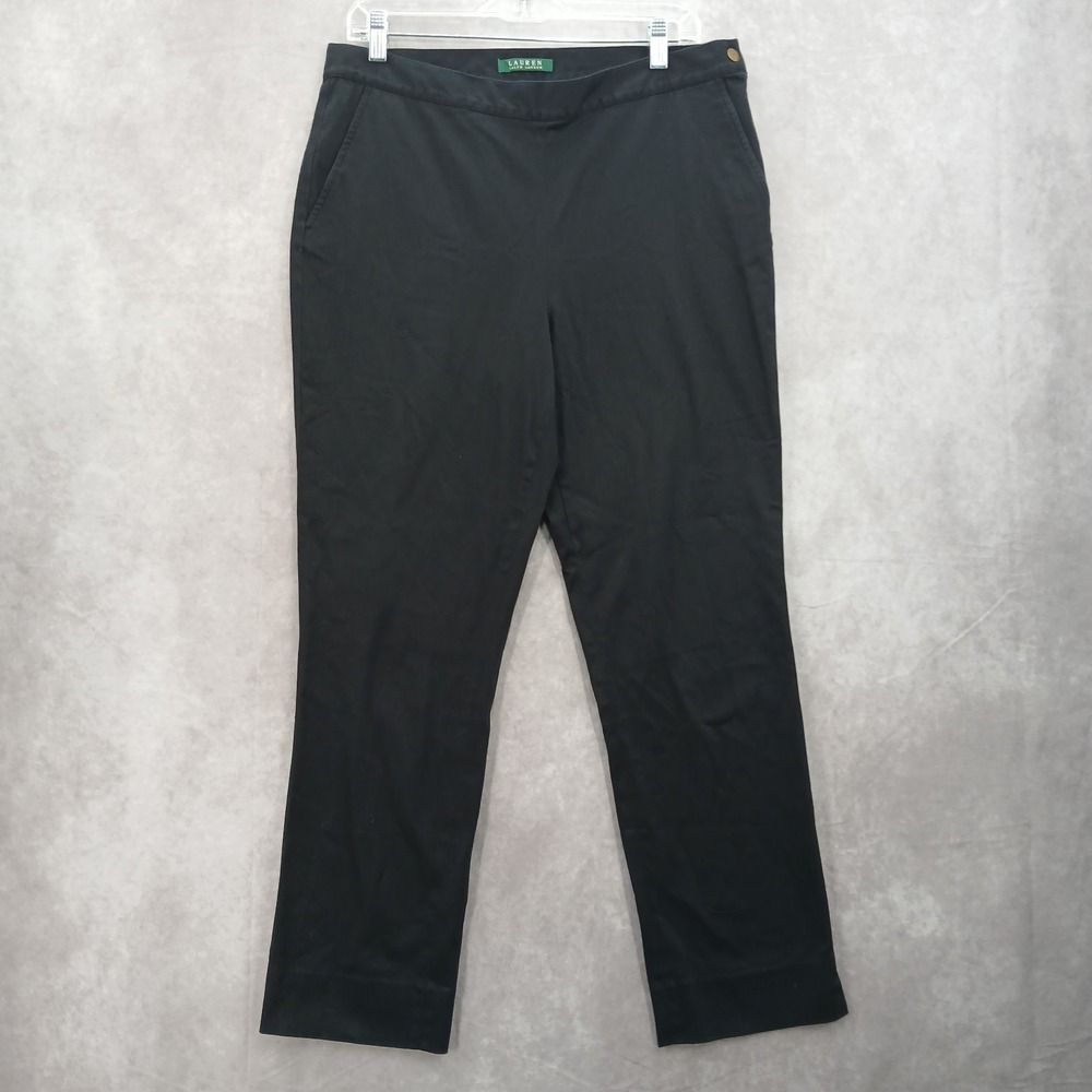 Black Y2K Lauren Ralph Lauren Straight Goth Grunge Whimsy Zip Trouser Pants 12